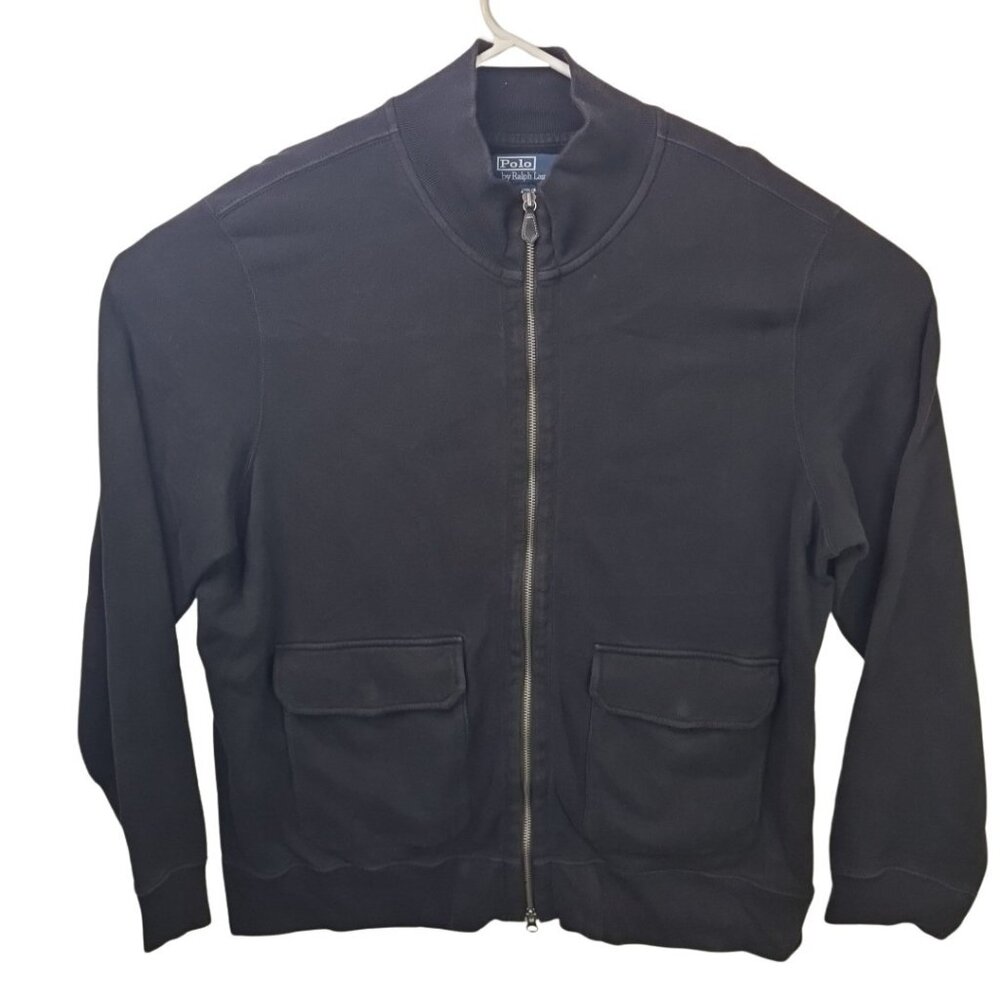 Polo Ralph Lauren Mens Track Jacket Black Full Zip Size XXL